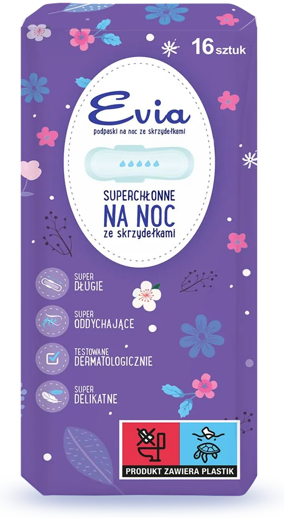 Podpaski nocne ze skrzydełkami, opakowanie 16 szt.